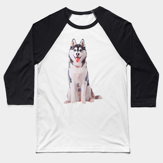 Good Boi (Husky) Baseball T-Shirt by Dr. Rob's Mean Meme Machine